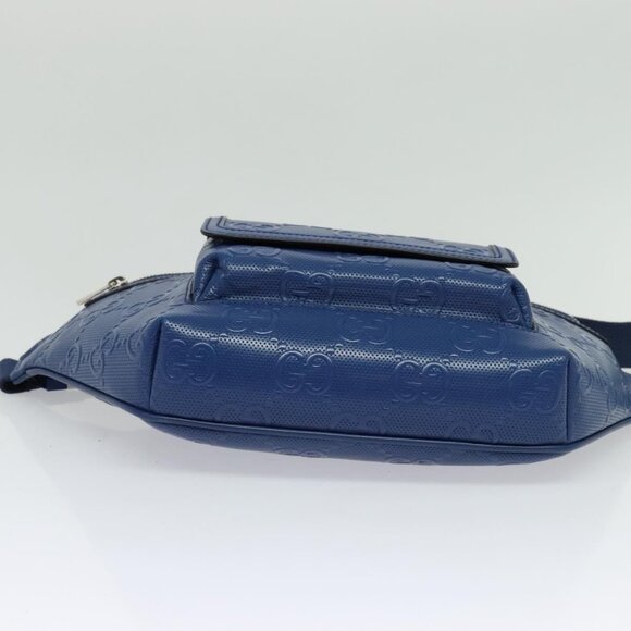 GUCCI GG Emboss Body Bag Silver Blue 645093 Auth am8486 - Picture 6 of 16